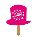 Digital Top Hat Fast Fan w/ Wooden Handle & Front Imprint (1 Day)